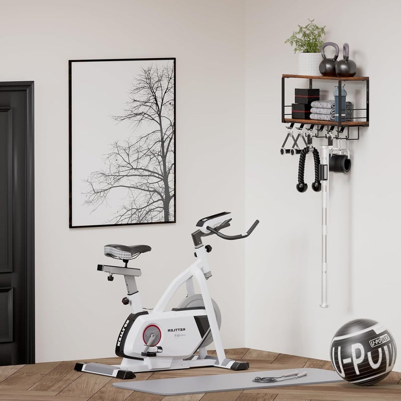 TJMOREE 2 Tier Floating Shelf Compatible with Tonal Accessories, T-Bracket Lock Adapters Hanger, Wall Mount Home Gym Storage Rack for Fitness Equipment - Image 2